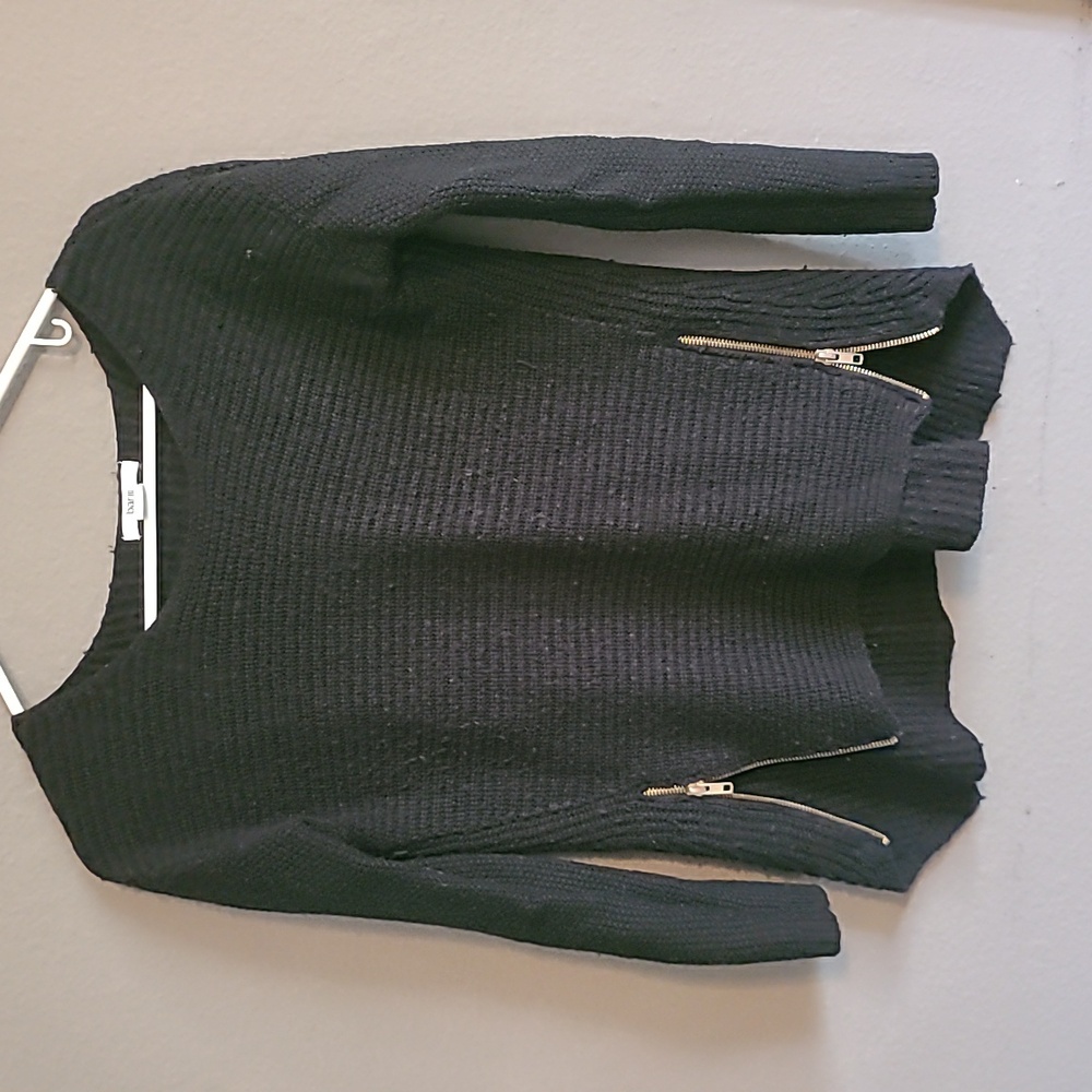 Bar III ZIPPERED 3/4 SLEEVED KNIT SWEATER
